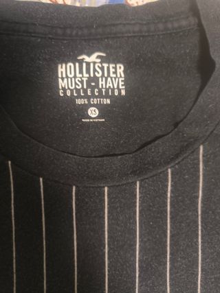 Camiseta Hollister XS Negra a Rayas