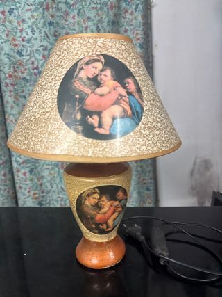 Lampada Tavolo Ceramica Legno