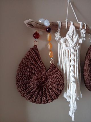Bolso crochet marrón caracol