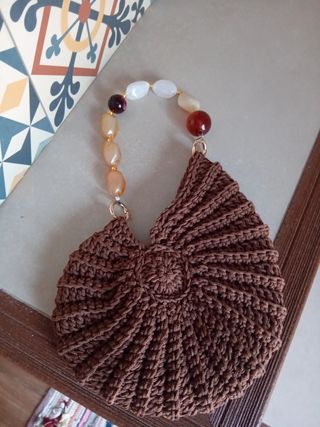 Bolso crochet marrón caracol