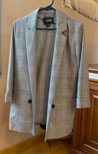 Blazer cuadros gris