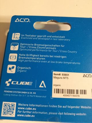 Pastiglie freno Magura MT5 organic