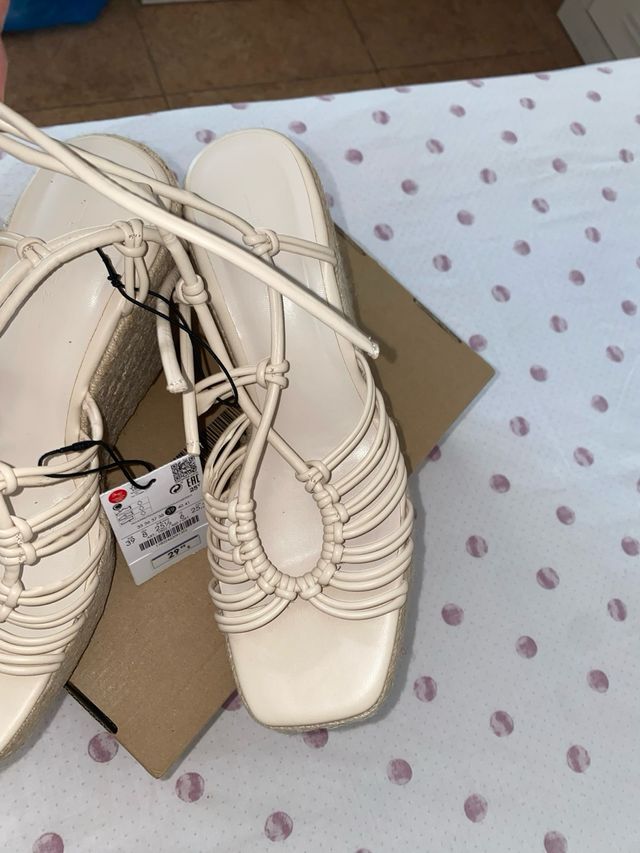 Cuñas beige tiras-talla 39