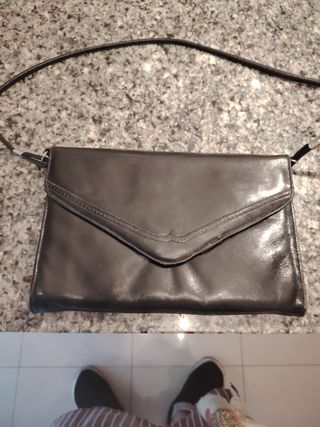 Bolso negro piel vintage