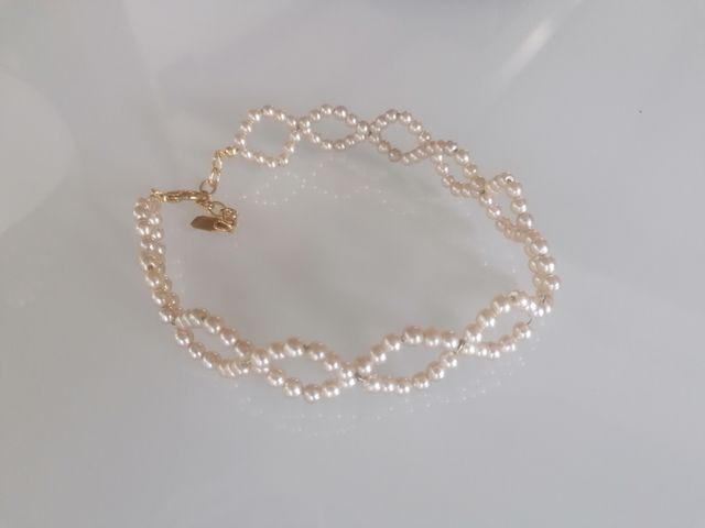 Collana choker perle Jean André beige