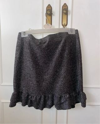 Falda negra MANGO c/ brillos - M