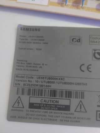 Fuente alimentación TV Samsung 
UE55TU8005 