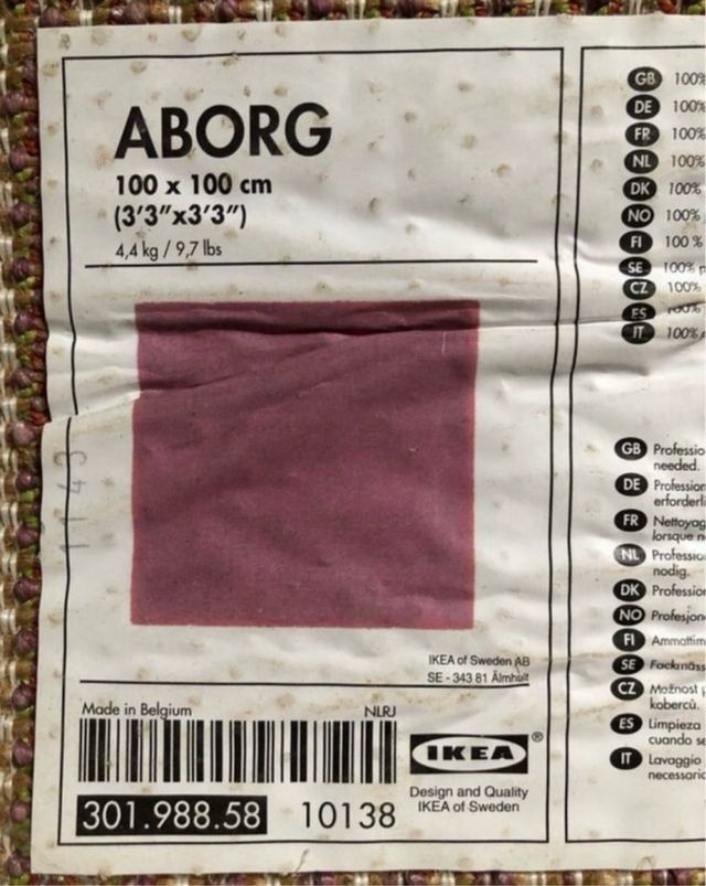 Alfombra de pelo largo Ikea 1x1m