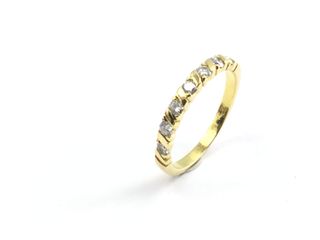 anillo oro 18k con piedra con diamante t. 14 (17,2 mm)