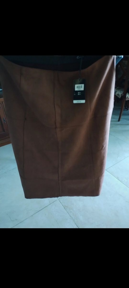 Gonna finta scamosciata Rosa Tea 