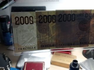 3 Banconote 2000 Lire Italia