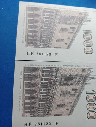 3 Banconote 1000 Lire Italia