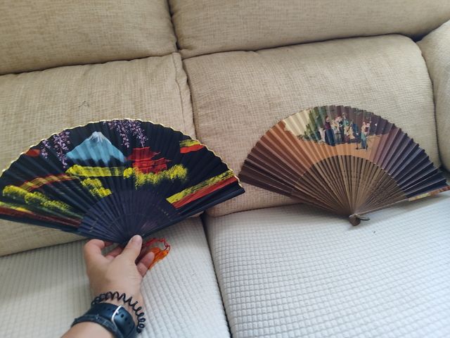 2 Abanicos antiguos japoneses