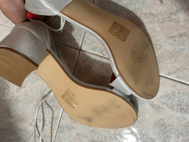 Sandali argento alla schiava tacco basso