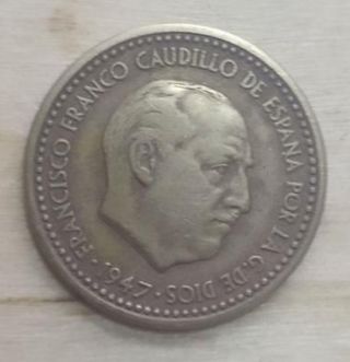 Moneda 1 Peseta Franco 1947.estrella 52