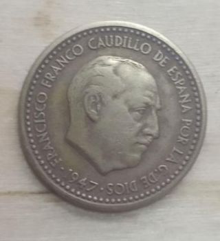 Moneda 1 Peseta Franco 1947.estrella 52
