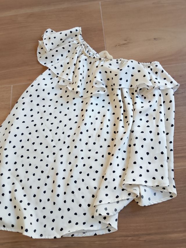 Top Vicolo monospalla beige - nero