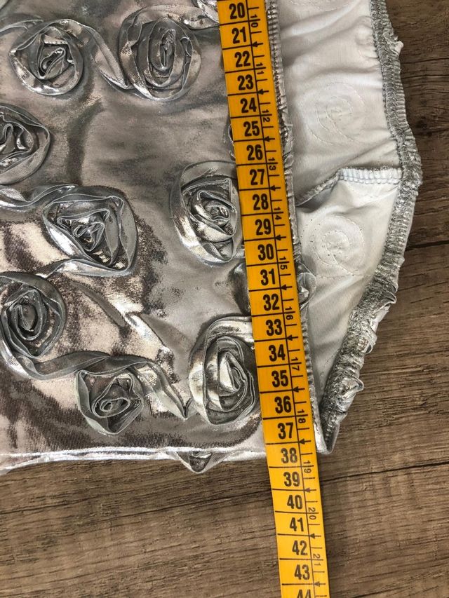 Top plateado sin tirantes - Talla S