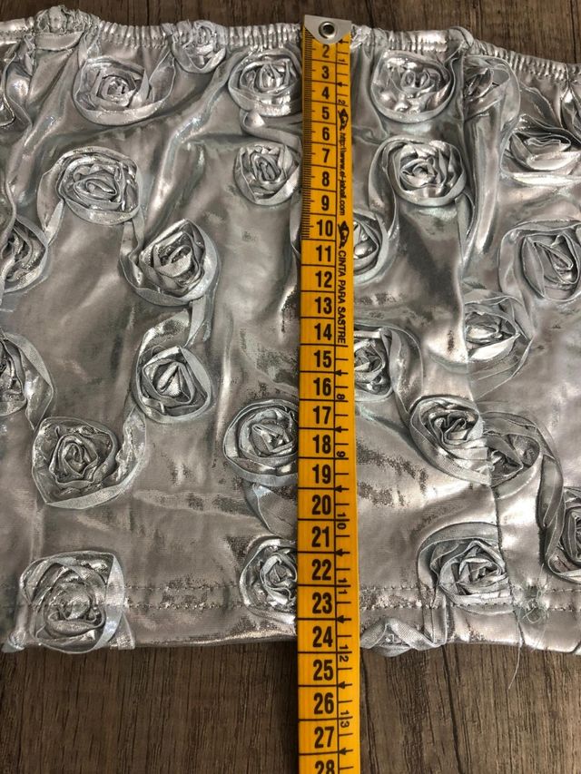 Top plateado sin tirantes - Talla S