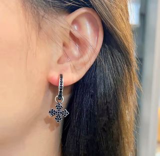 Pendientes Plata Aro Corazón Cruz