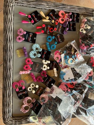 Pendientes WALINA | Flamenca dorados y azules