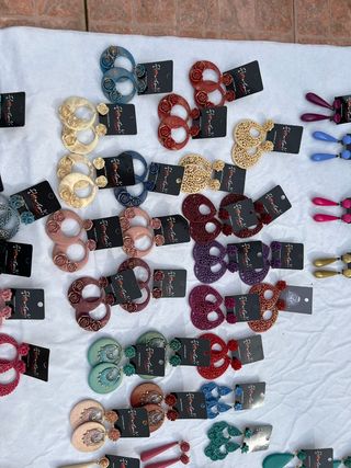 Pendientes WALINA | Flamenca dorados y azules