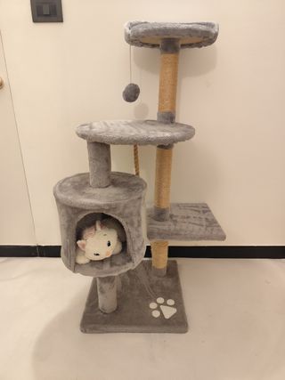 Albero tiragraffi grigio per gatti - 110cm