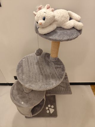 Albero tiragraffi grigio per gatti - 110cm