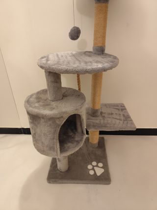 Albero tiragraffi grigio per gatti - 110cm