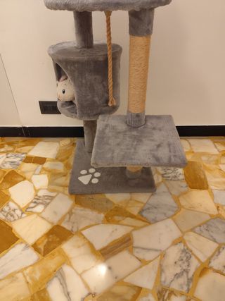 Albero tiragraffi grigio per gatti - 110cm