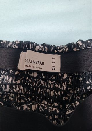 Minifalda Pull&Bear L - Negra y Blanca