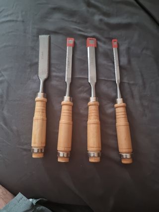 4 Formones carpintero - 6, 8, 12, 20mm