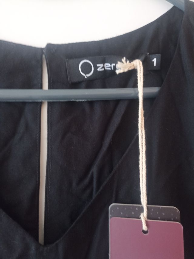 Vestido Zergatik negro beige