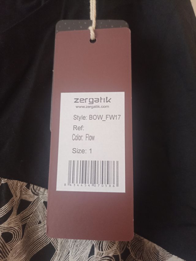 Vestido Zergatik negro beige