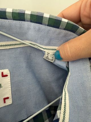 Camisa cuadros verdes - Cortefiel Talla L  H-00084