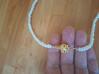 Collana perle fiume chiusura dorata