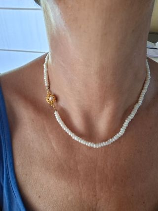 Collana perle fiume chiusura dorata