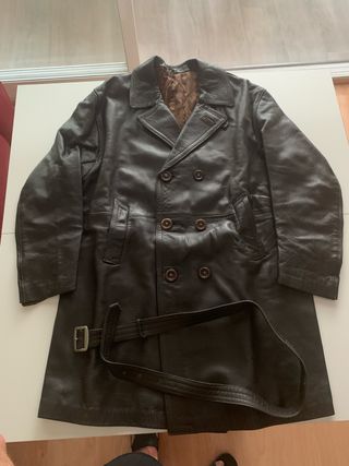 Chaquetón piel marrón oscuro 