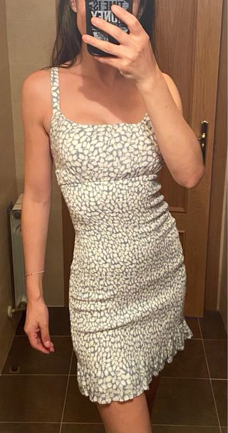 Vestido Abercrombie XS - Azul y blanco
