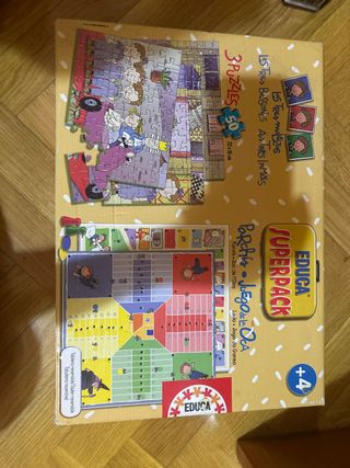 Juego Oca, Parchis y 3 Puzzles 50pzas