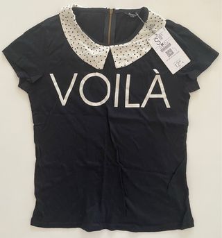 Camiseta cuello lunares 