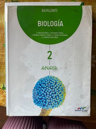 libro Biología 2 de bachillerato editorial anaya