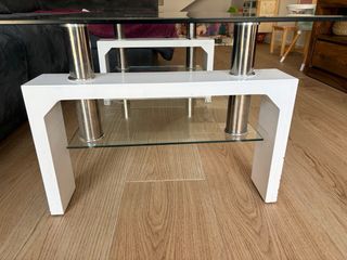 Mesa centro cristal blanco