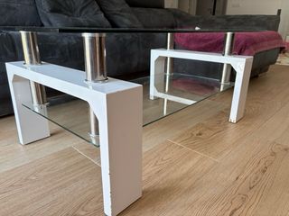 Mesa centro cristal blanco