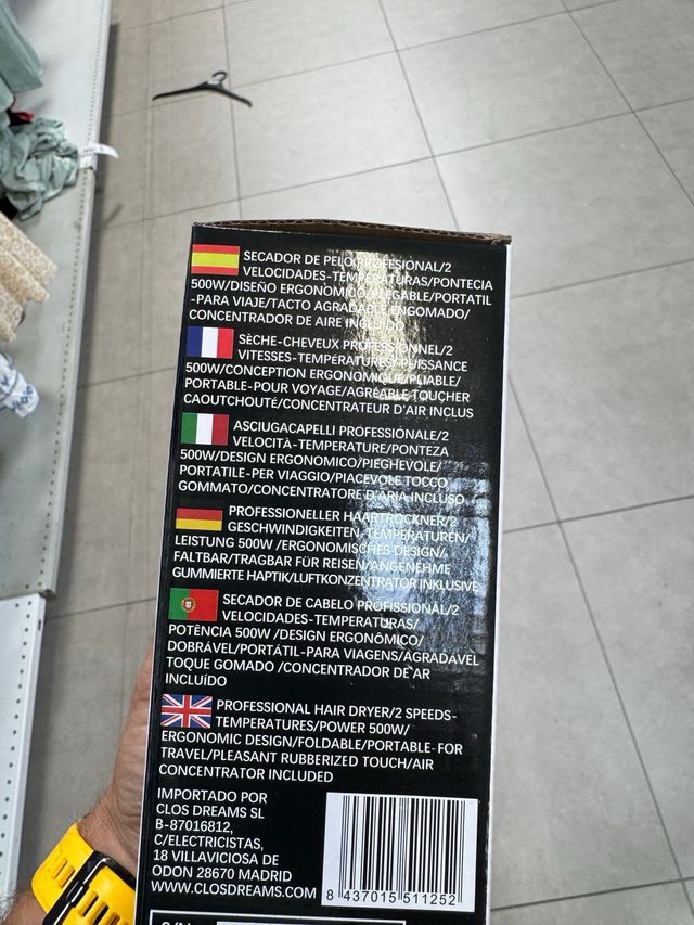 Secador Pelo EURO LIFE - Ligero y Portátil