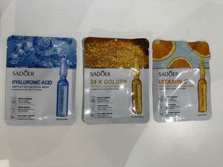 Maschere viso SADOER Hyaluronic Acid, 24k Gold & V