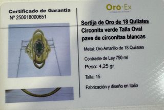 ANILLO DE 18 QUILATES CON CIRCONITA.