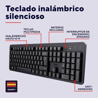 Teclado inalámbrico Trust ODY II silencioso
