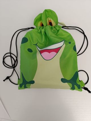 Zainetto rana + borraccia blu + poncho parapioggia