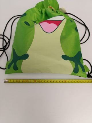 Zainetto rana + borraccia blu + poncho parapioggia